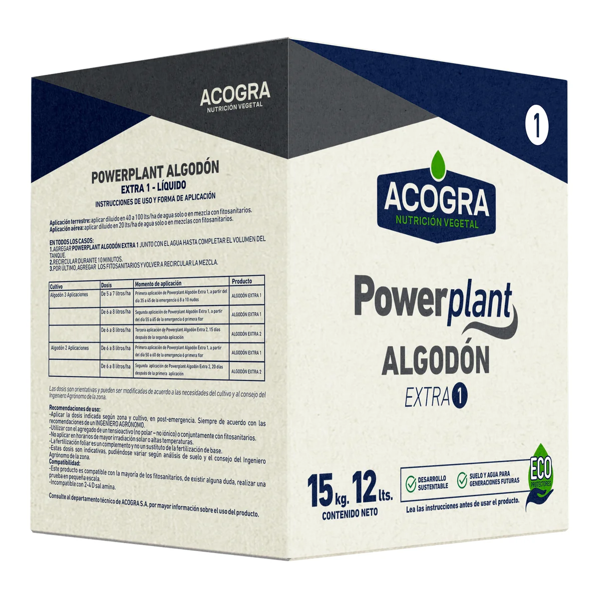 POWERPLANT ALGODÓN EXTRA 1 — envase ACOGRA