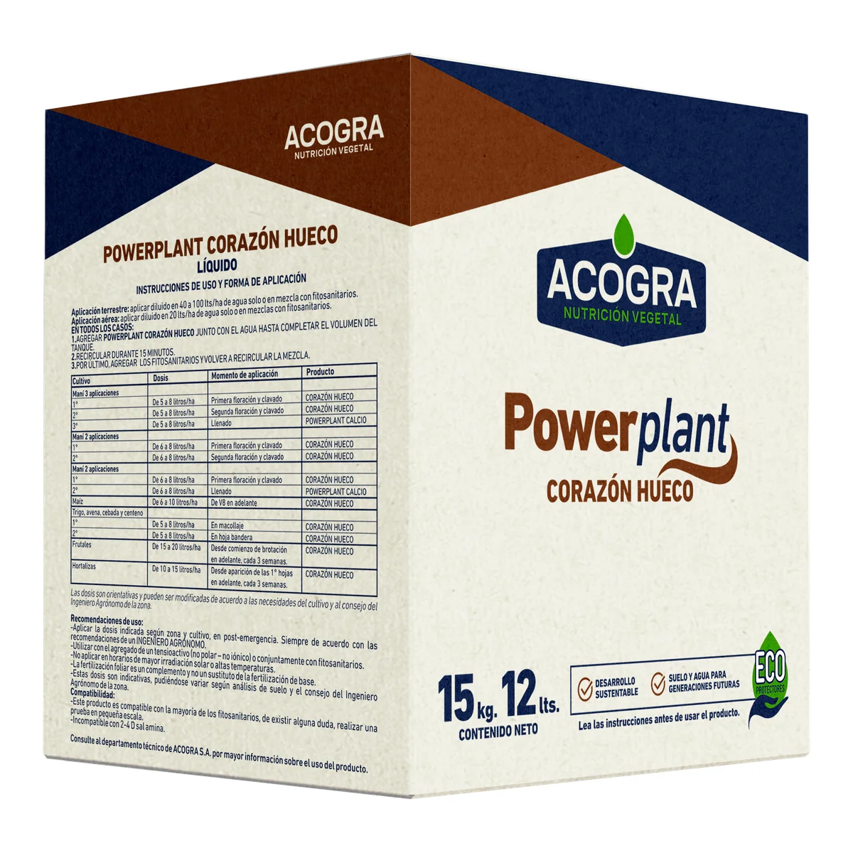 POWERPLANT CORAZÓN HUECO — envase ACOGRA